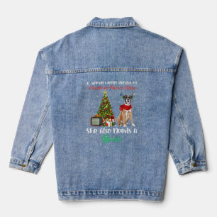 Boxer Dog Rentier Weihnachtsbaumdekor Jeansjacke