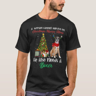 Boxer Dog Rentier Weihnachtsbaumdekor T-Shirt