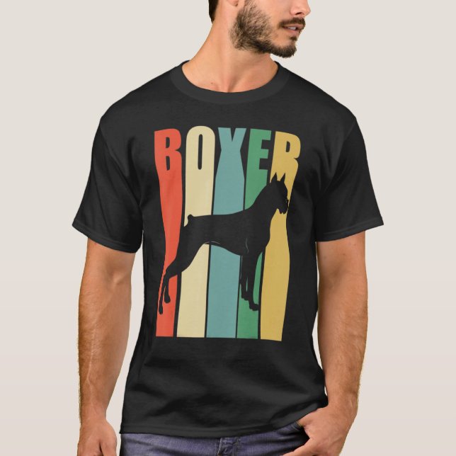 Boxer Dog Retro T-Shirt (Vorderseite)