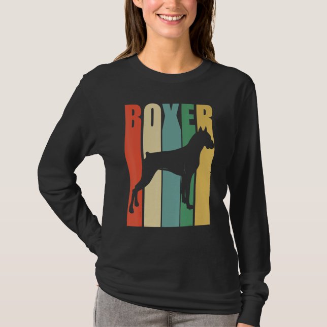 Boxer Dog Retro T-Shirt (Vorderseite)