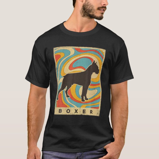 Boxer Dog Retro Vintag T-Shirt (Vorderseite)