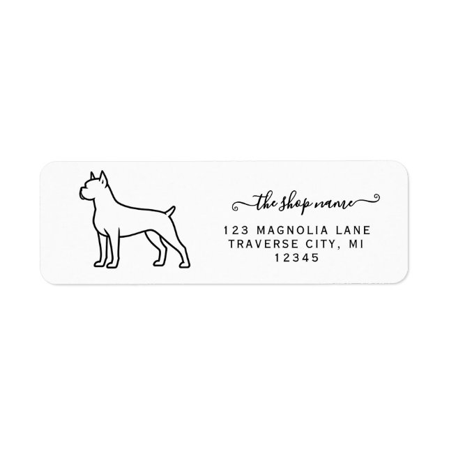 Boxer dog return address labels (Vorne)