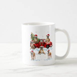 Boxer Dog Riding Red Truck Ugly Sweater Merry Chri Kaffeetasse