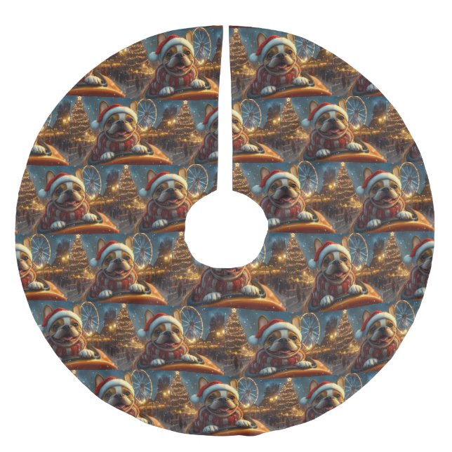 Boxer Dog Roller Untersetzer Weihnachten Polyester Weihnachtsbaumdecke (Vorderseite)