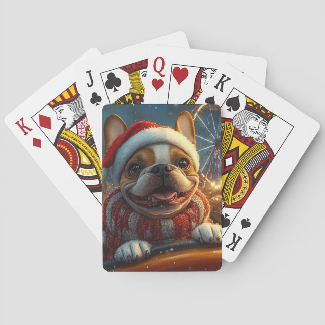 Boxer Dog Roller Untersetzer Weihnachten Spielkarten (Rückseite)