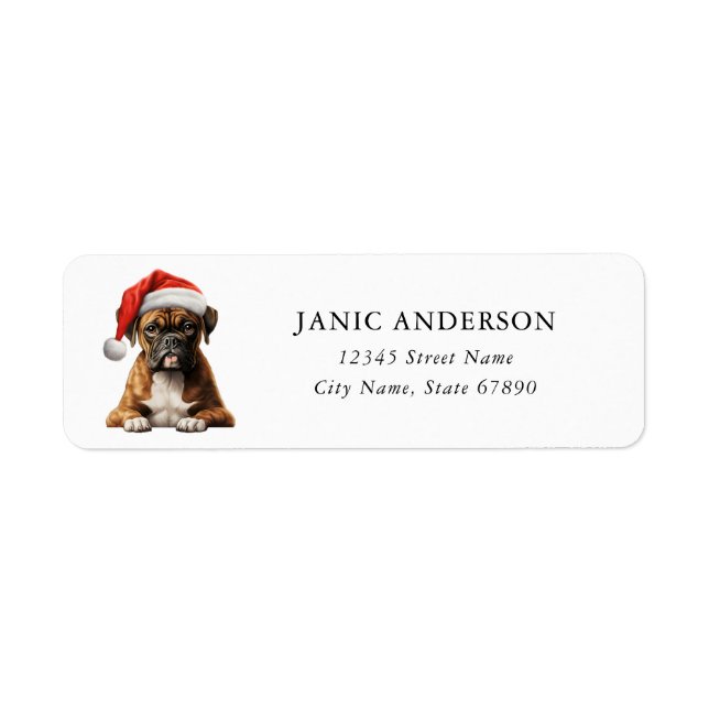 Boxer Dog Rücksendeadressen-Aufkleber (Vorne)