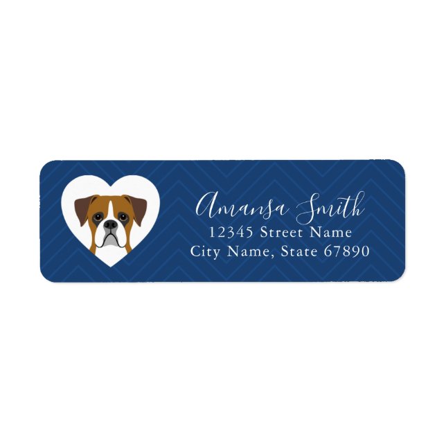 Boxer Dog Rücksendeadressen-Aufkleber (Vorne)