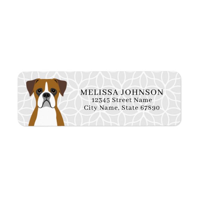 Boxer Dog Rücksendeadressen-Aufkleber (Vorne)