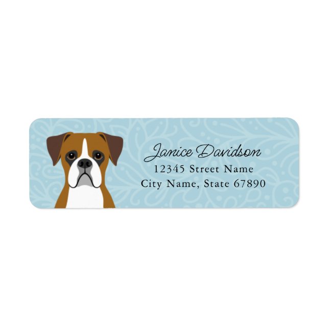 Boxer Dog Rücksendeadressen-Aufkleber (Vorne)