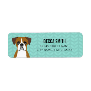 Boxer Dog Rücksendeadressen-Aufkleber
