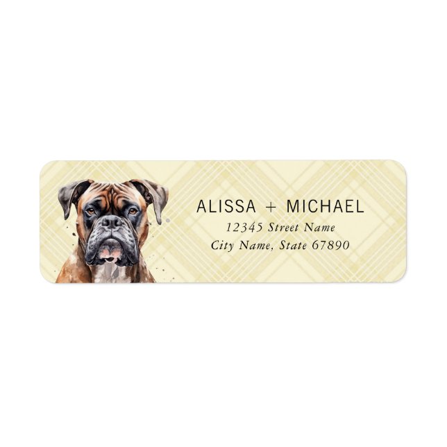 Boxer Dog Rücksendeadressen-Aufkleber (Vorne)