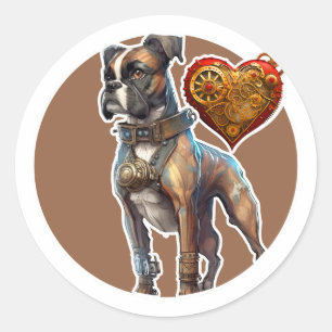 Boxer Dog Runder Aufkleber
