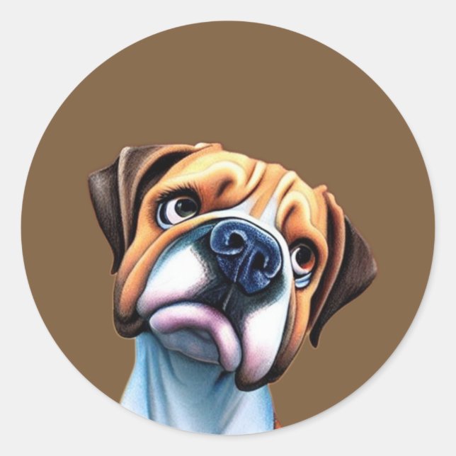 Boxer Dog Runder Aufkleber (Vorderseite)
