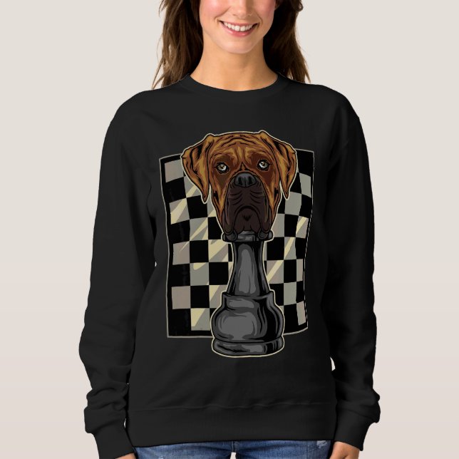 Boxer Dog Schach Sweatshirt (Vorderseite)