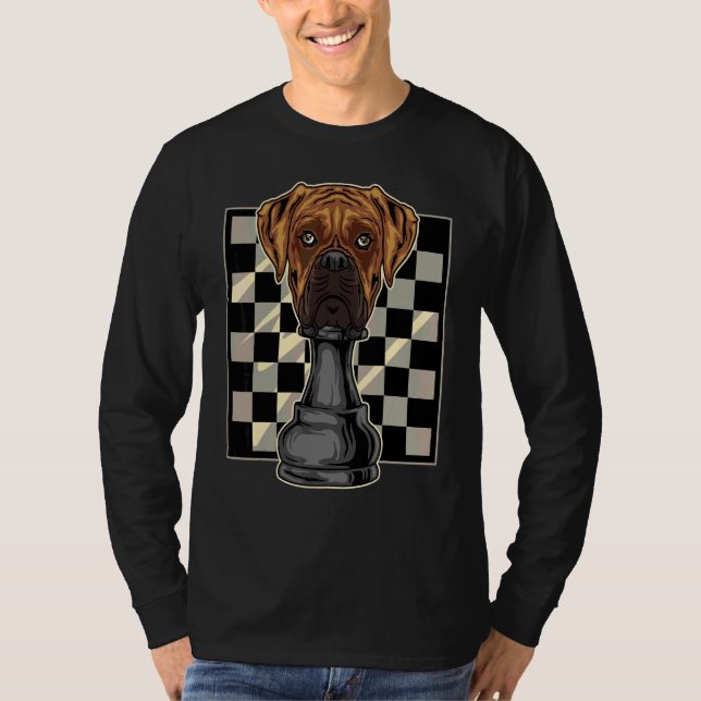Boxer Dog Schach T-Shirt (Vorderseite)