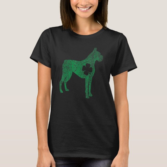 Boxer Dog Shamrock St Patrick's Day Saint Paddy's  T-Shirt (Vorderseite)