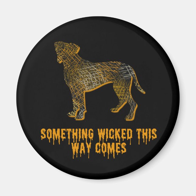 Boxer Dog Silhouette Fun Halloween Magnet (Vorne)
