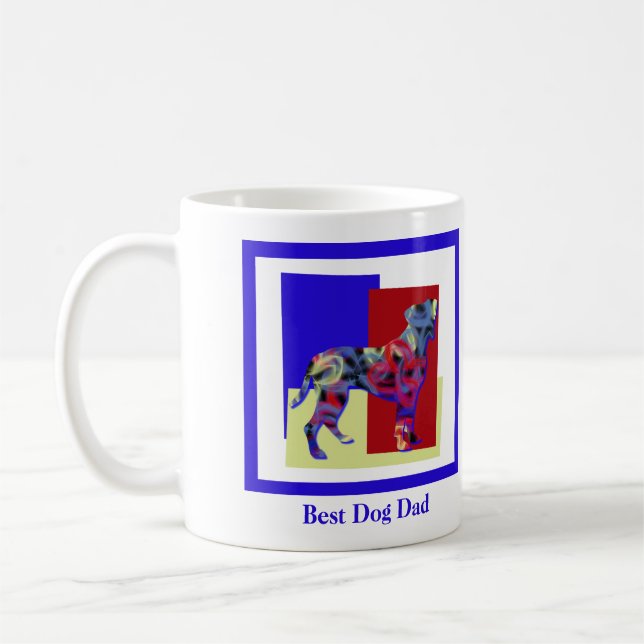Boxer Dog Silhouette TRBY Vatertag Kaffeetasse (Links)