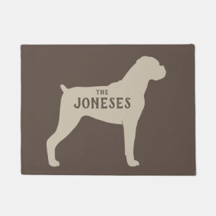 Boxer Dog Silhouette Willkommens-Mat Custom Fußmatte