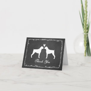 Boxer Dog Silhouetten Wedding Danke