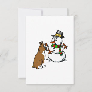 Boxer Dog Snowman Weihnachten Karte