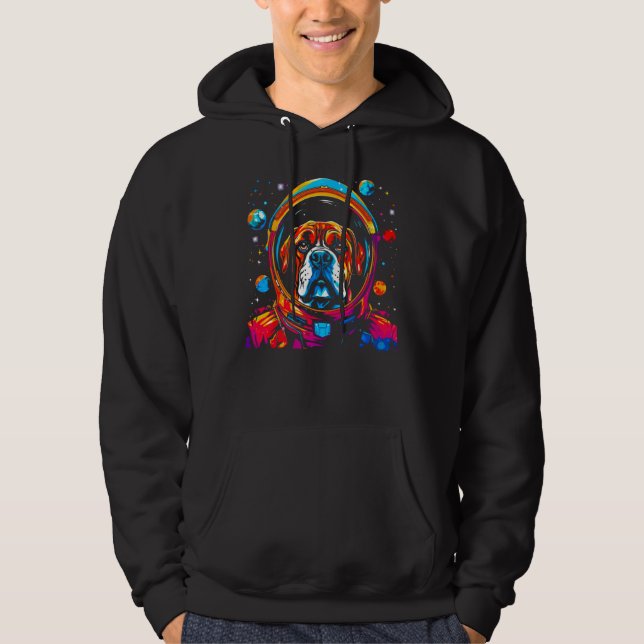 Boxer Dog Space Astronaut Hoodie (Vorderseite)