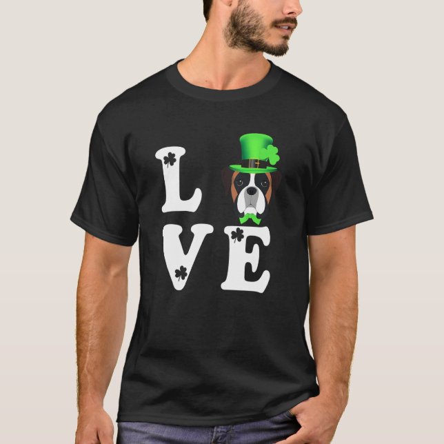 Boxer Dog St Patricks Day Irish T-Shirt (Vorderseite)