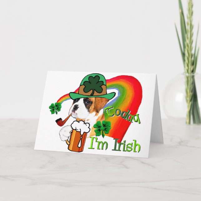 Boxer Dog St Patrick's Day Karte (Vorderseite)