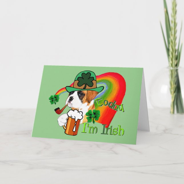 Boxer Dog St Patrick's Day Karte (Vorderseite)
