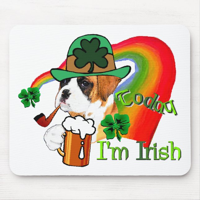 Boxer Dog St Patrick's Day Mousepad (Vorne)