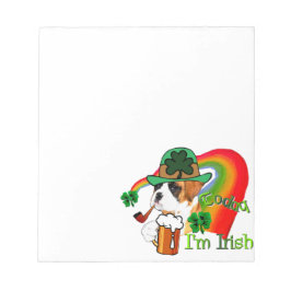 Boxer Dog St Patrick's Day Notizblock