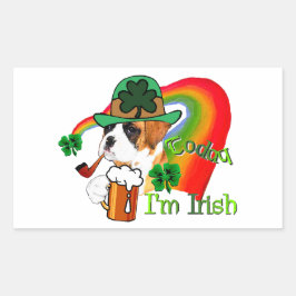 Boxer Dog St Patrick's Day Rechteckiger Aufkleber