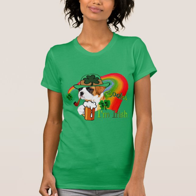 Boxer Dog St Patrick's Day T-Shirt (Vorderseite)