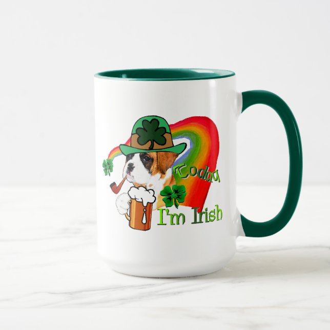 Boxer Dog St Patrick's Day Tasse (Rechts)