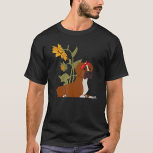 Boxer Dog Sunflower Boxer Dog Mama Vater T-Shirt