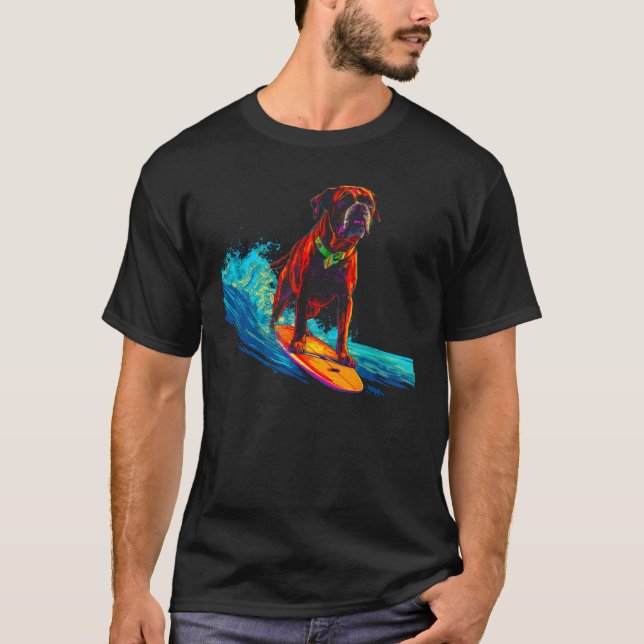 Boxer Dog Surf T-Shirt (Vorderseite)
