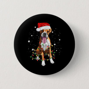 Boxer Dog Tree Weihnachtsbeleuchtung Xmas Pajama Button