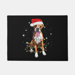 Boxer Dog Tree Weihnachtsbeleuchtung Xmas Pajama Fußmatte