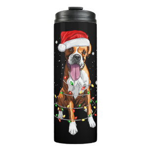 Boxer Dog Tree Weihnachtsbeleuchtung Xmas Pajama Thermosbecher