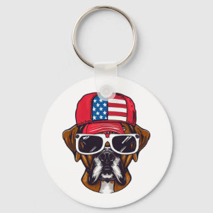 Boxer Dog USA Schlüsselanhänger