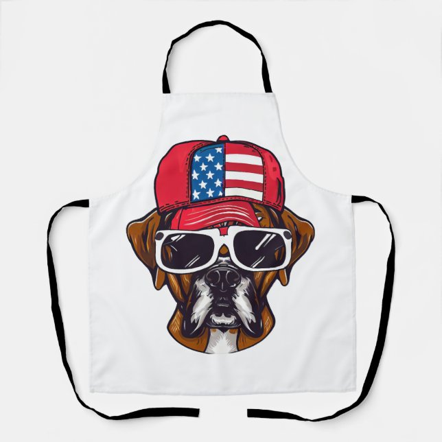 Boxer Dog USA Schürze (Vorderseite)