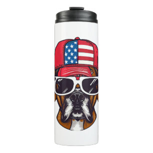 Boxer Dog USA Thermosbecher