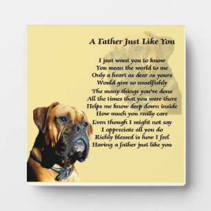 Boxer Dog Vater Gedicht Plaque Fotoplatte
