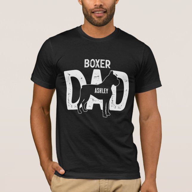Boxer Dog Vater Welpe Vater T-Shirt (Vorderseite)