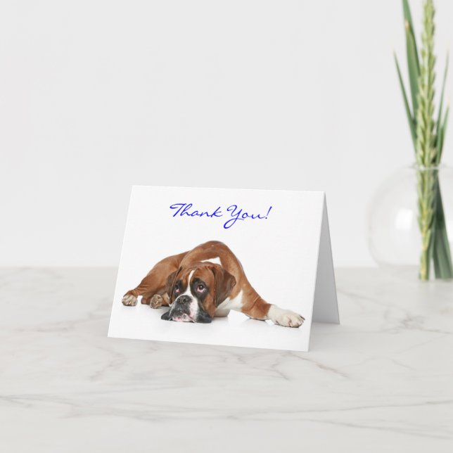 Boxer Dog Vielen Dank Notecard - Danke Inside (Vorderseite)