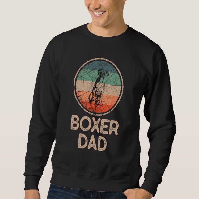 Boxer Dog Vintag Boxer Vater Sweatshirt (Vorderseite)