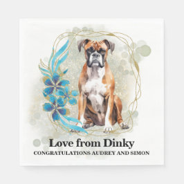 Boxer Dog Wedding Napkins mit Hunde Foto Serviette