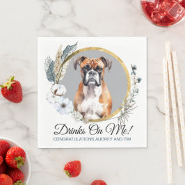 Boxer Dog Wedding Napkins mit Hunde Foto Serviette