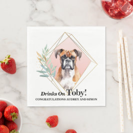 Boxer Dog Wedding Napkins mit Hunde Foto Serviette