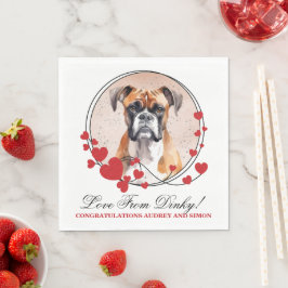 Boxer Dog Wedding Napkins mit Hunde Foto Serviette
